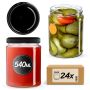 Słoiki na przetwory Maki 540ml 24szt 82mm + wieczka czarne