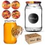 Szklany słój Lierde 900ml 82mm 48 szt. + wieczka "Mix pszczół"