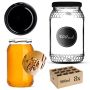 Szklany słój Lierde 900ml 82mm 8 szt. + wieczka czarne