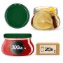 Słoiki na przetwory Raja 300ml 20szt 82mm + wieczka zielone