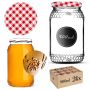 Szklany słój Lierde 900ml 82mm 24 szt. + wieczka "Czerwona krata"