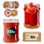 Słoiki na przetwory Kisko 500ml fi82mm 16szt + wieczko Miodowy mix