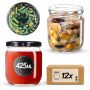 Słoiki na przetwory Salla 425ml fi82mm 12szt + wieczko Ogórki czarne