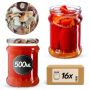 Słoiki na przetwory Kisko 500ml 16szt 82mm + wieczka "Grzyby"