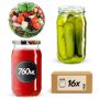 Słoiki na przetwory Niva 760ml 16szt 82mm + wieczka "Mix Warzyw"