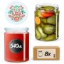 Słoiki na przetwory Maki 540ml 8szt 82mm + wieczka "Folklor"