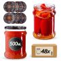 Słoiki na przetwory Kisko 500ml fi82mm 48szt + wieczko Haftowanka