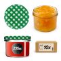 Słoiki na przetwory Tartu 235ml 10szt 82mm + wieczka "Zielona Krata"