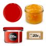 Słoiki na przetwory Tartu 235ml 20szt 82mm + wieczka czerwone