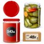 Słoiki na przetwory Maki 540ml 48szt 82mm + wieczka czerwone
