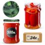 Słoiki na przetwory Kisko 500ml 24szt 82mm + wieczka "Ogórki II"