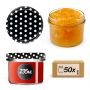 Słoiki na przetwory Tartu 235ml 50szt 82mm + wieczka "Groszek czarny"
