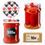 Słoiki na przetwory Kisko 500ml fi82mm 16szt + wieczko Serca