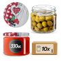 Słoiki na przetwory Sonka 330ml fi82mm 10szt + wieczko Krata z serduszkiem