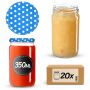 Słoiki na przetwory Gera 350ml fi66mm 20szt + wieczko Groszek niebieski