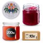 Słoiki na przetwory Lerma 200ml 10szt 66mm + wieczka "Folklor z kogutem"