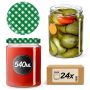 Słoiki Maki 540ml 24szt 82mm + wieczka "Zielona Krata"