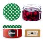 Słoiki na przetwory Denia 250ml 20szt 82mm + wieczko "Zielona krata"