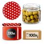 Słoiki na przetwory Sonka 330ml 100szt 82mm + wieczka "Groszek czerwony"
