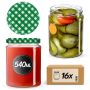 Słoiki na przetwory Maki 540ml 16szt 82mm + wieczka "Zielona Krata"