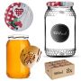 Szklany słój Lierde 900ml 82mm 8 szt. + wieczka "Krata z serduszkiem"