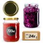 Słoiki na przetwory Jukka 720ml 24szt 82mm + wieczka złote