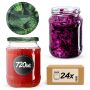 Słoiki na przetwory Jukka 720ml 24szt 82mm + wieczka "Ogórki II"