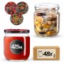 Słoiki na przetwory Salla 425ml fi82mm 48szt + wieczko Haftowanka