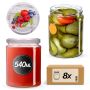 Słoiki na przetwory Maki 540ml fi82mm 8szt + wieczko Owoce