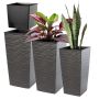 Donice na kwiaty z wkładem Tuluza dłuto 19 cm + 25 cm + 30 cm, grafit