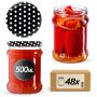 Słoiki na przetwory Kisko 500ml 48szt 82mm + wieczka "Groszek czarny"