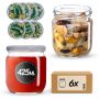 Słoiki na przetwory Salla 425ml fi82mm 6szt + wieczko Kompozycja ogórkowa