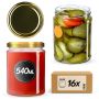 Słoiki na przetwory Maki 540ml 16szt 82mm + wieczka złote