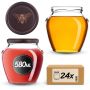 Słoiki na przetwory Sassa 580ml 24szt 82mm + wieczka "Brązowa pszczoła"