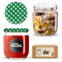 Słoiki na przetwory Salla 425ml 6szt 82mm + wieczka "Zielona Krata"