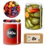 Słoiki na przetwory Maki 540ml 8szt 82mm + wieczka "Mix Owoców"