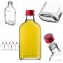 Butelka piersiówka Viane 200ml z czerwoną zakrętką 5 szt.