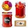 Słoiki na przetwory Kisko 500ml 8szt 82mm + wieczka "Papryka"