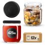 Słoiki na przetwory Salla 425ml fi82mm 12szt + wieczko Czarny mat
