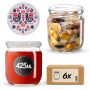 Słoiki na przetwory Salla 425ml fi82mm 6szt + wieczko Kurpie