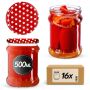 Słoiki na przetwory Kisko 500ml 16szt 82mm + wieczka "Groszek czerwony"