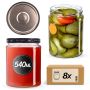 Słoiki na przetwory Maki 540ml fi82mm 8szt + wieczko Czarno złote