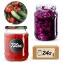 Słoiki na przetwory Jukka 720ml 24szt 82mm + wieczka "Warzywa"