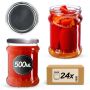 Słoiki na przetwory Kisko 500ml 24szt 82mm + wieczka srebrne