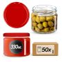 Słoiki Sonka 330ml 50szt 82mm + wieczka czerwone