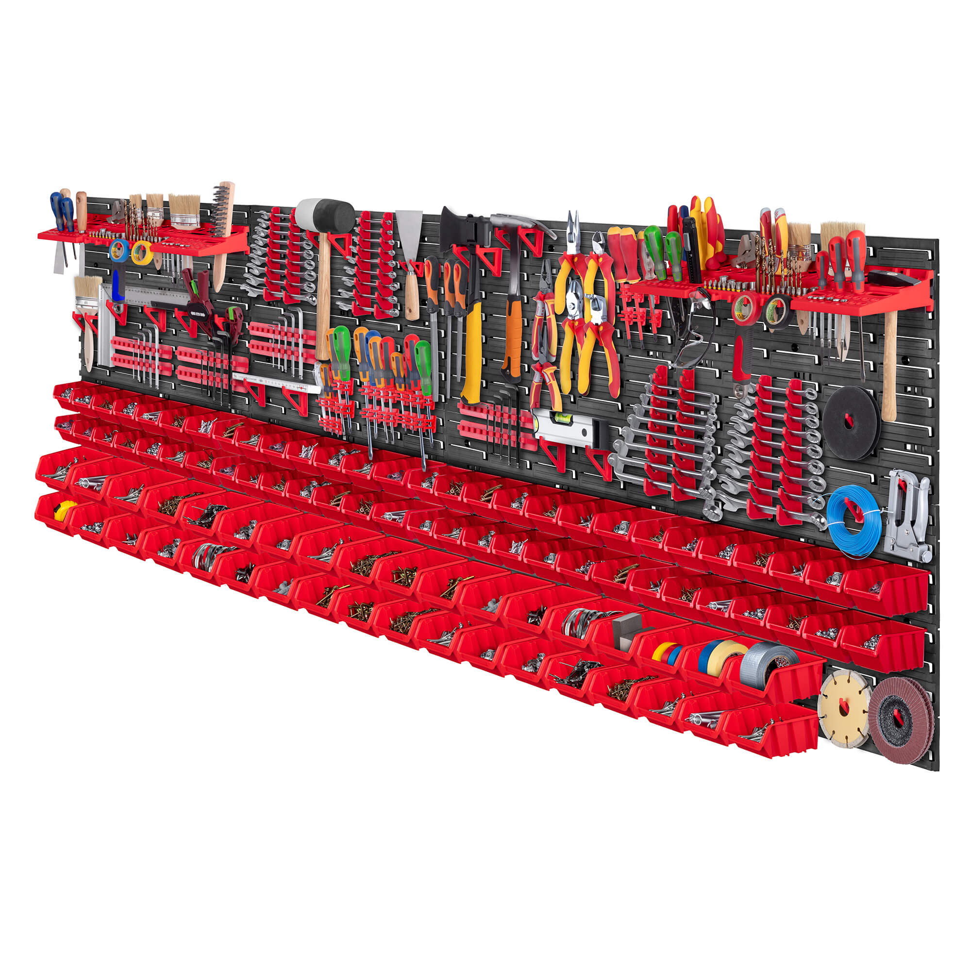 Tablica warsztatowa Lokke 174 elementy 232 x 78 cm, czerwona