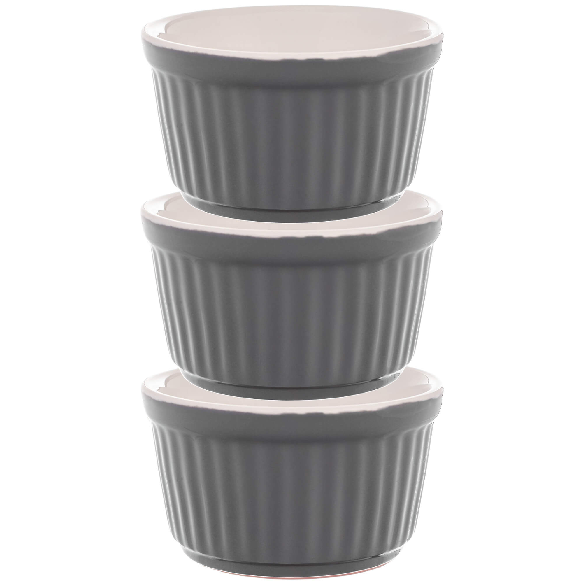 Naczynie ceramiczne do zapiekania Maes 9 x 5 cm szare 3 szt.