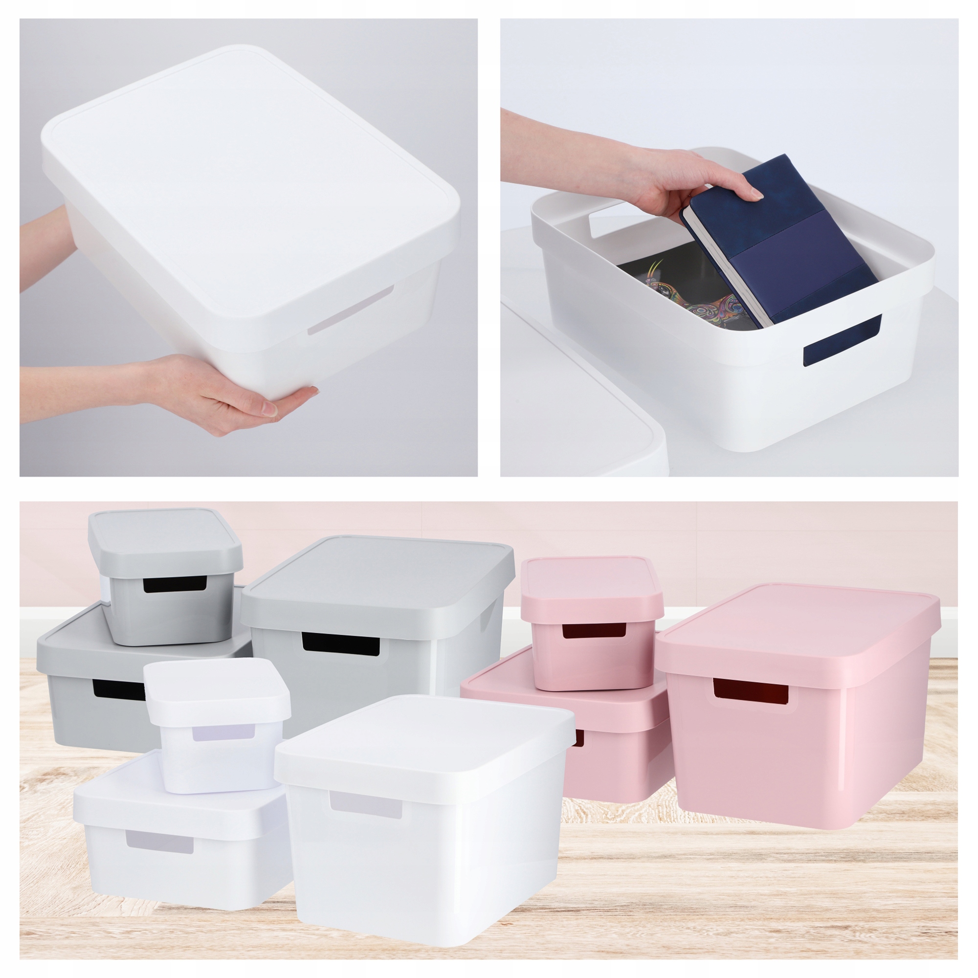 Pojemniki do przechowywania Curver Infinity 4.5+11+17L białe gładkie