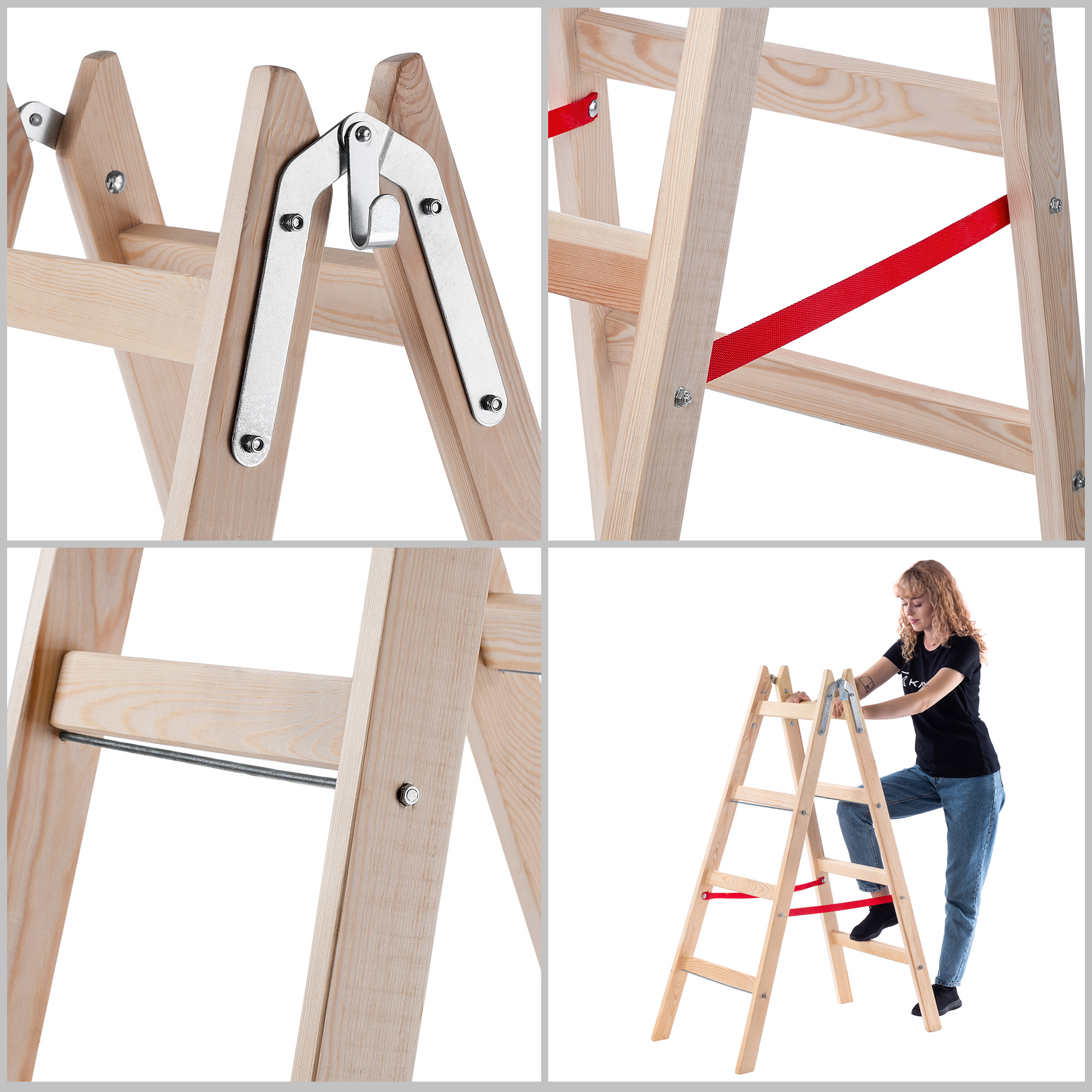 Drabina malarska Cossira dwustronna 4 stopnie