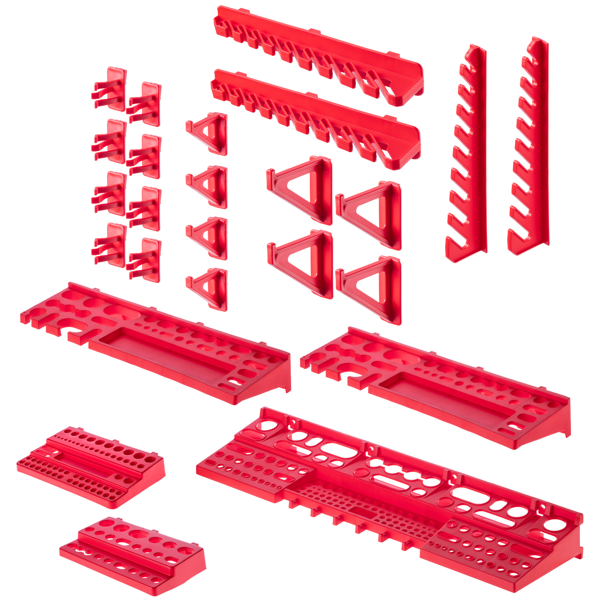 Tablica warsztatowa Lokke 39 elementów 116 x 39 cm, czarno-czerwona